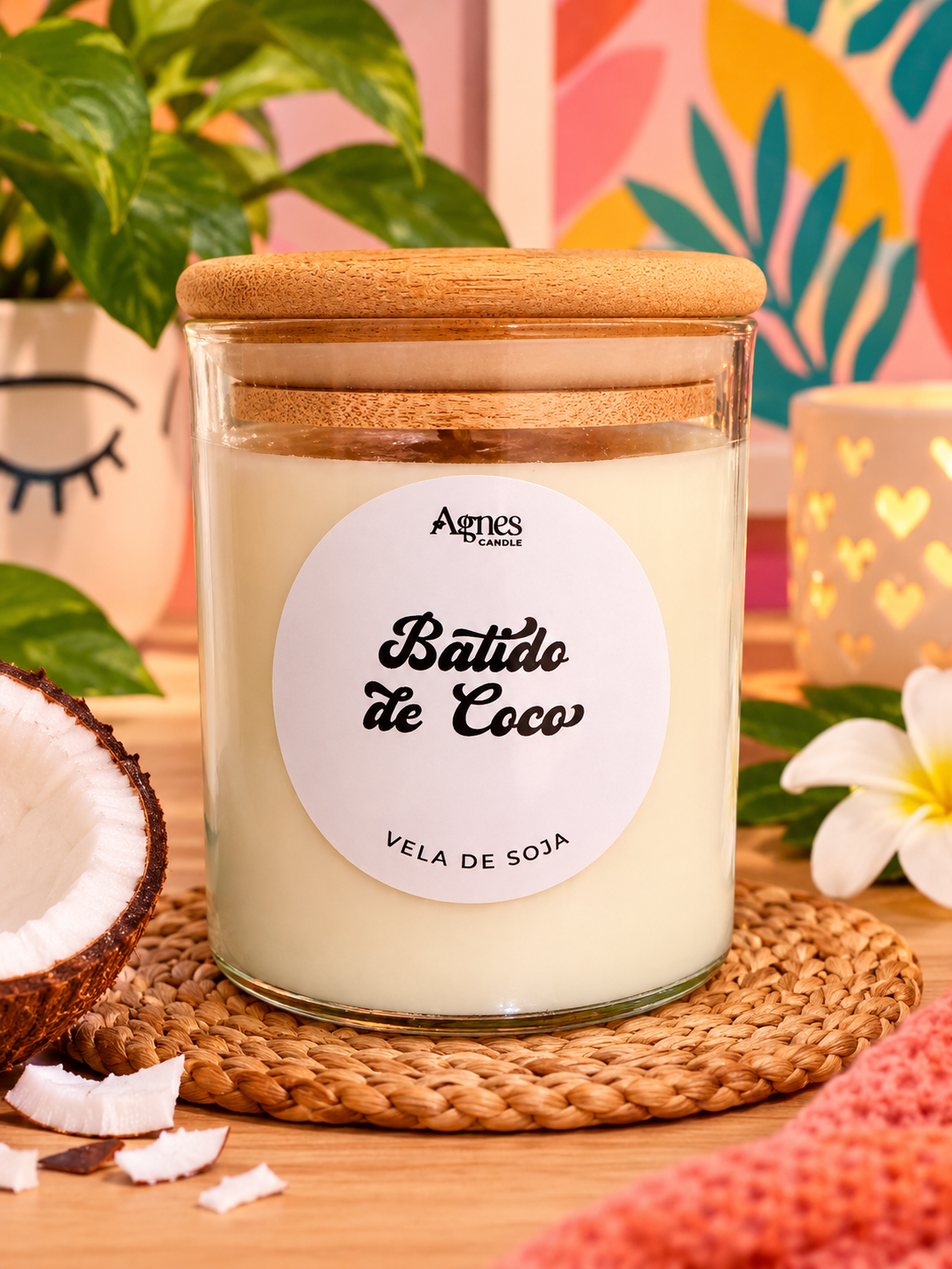 Vela batido de coco